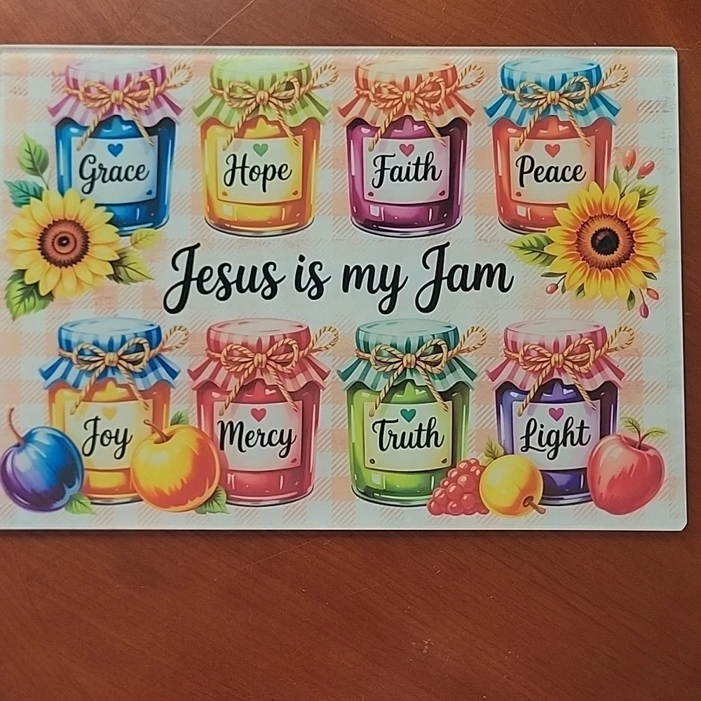 Jesus, Is My Jam Glass Cutting Board - Custom Made